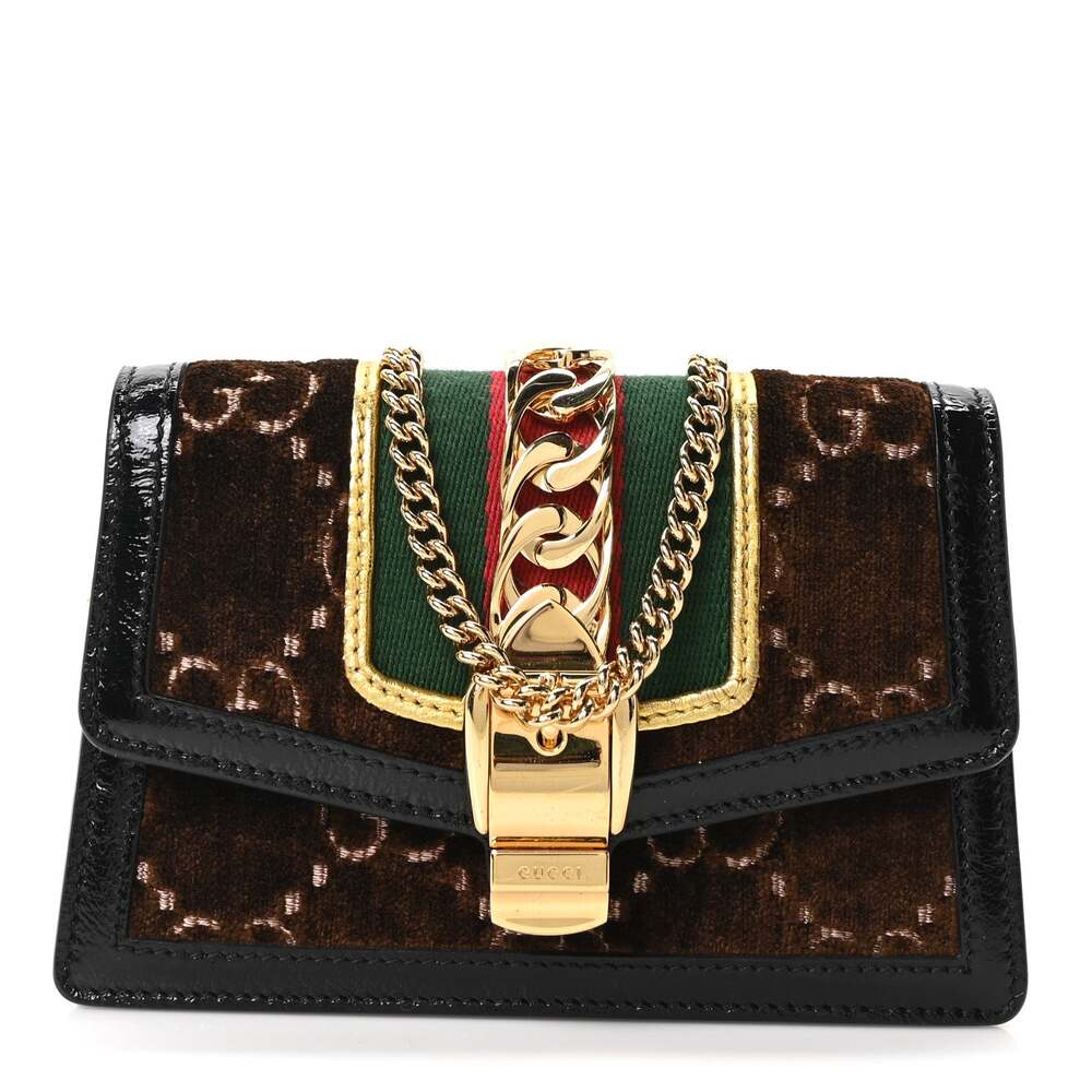 Gucci Velvet Gg Web Super Mini Sylvie #253702G10B
